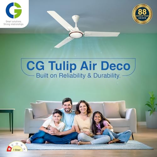 Image of CG TulipAir Neo Deco | 1200mm | High Speed FAN | Doube ball bearing | 3-Year Warranty | Ivory