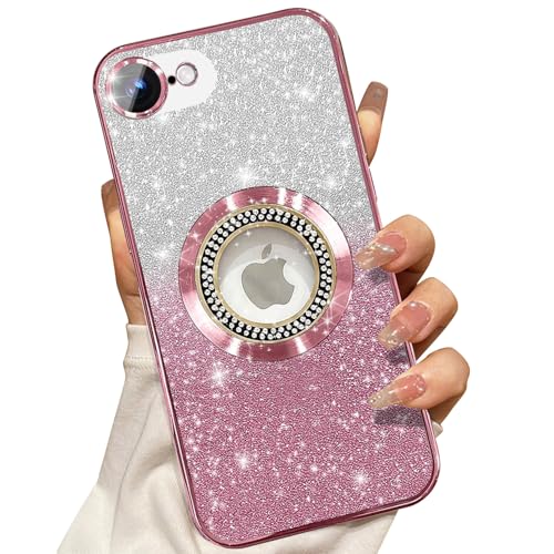 Image of Misscase for iPhone 17e Case& iPhone 16e Magnetic Glitter Case Compatible with MagSafe,Full Protection Slim Shockproof Anti-Scratch Case with Camera Lens Protector Dust-Proof Cover for Women Pink