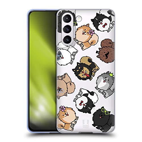 Head Case Designs Pomeranian Dog Breed Patterns Soft Gel Case and Matching Wallpaper Compatible with Samsung Galaxy S21 5G