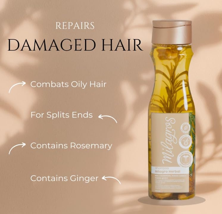 Herbal Hair Shampoo Restores, Strengthens, Hydrates & Revitalizes Naturally Infused with Rosemary Extract, 15 Fl Oz