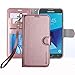 Galaxy J7 V / J7 Perx / J7 Sky Pro / J7 Prime / Galaxy Halo Case , ERAGLOW Luxury PU Leather Wallet Flip Protective Case Cover with Card Slots and Stand for Samsung Galaxy J7 2017 (Rose Gold)