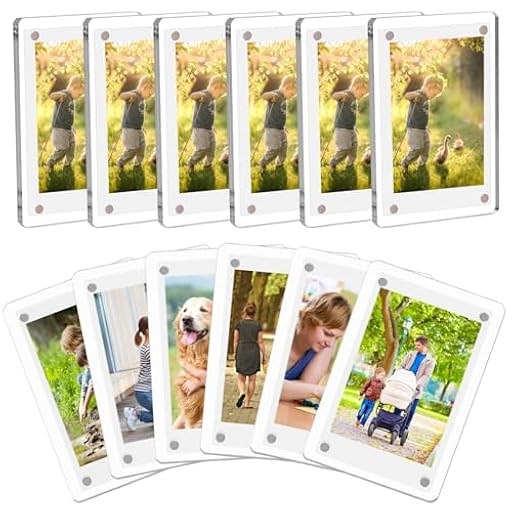 COYMOS Paquete de 12 marcos magnéticos de acrílico para nevera, marcos polaroid magnéticos para fotos, Instax Mini, marco transparente de 2.36 x 3.54 pulgadas | Ya disponible en tu tienda friki favorita! En mundofriki.es!
