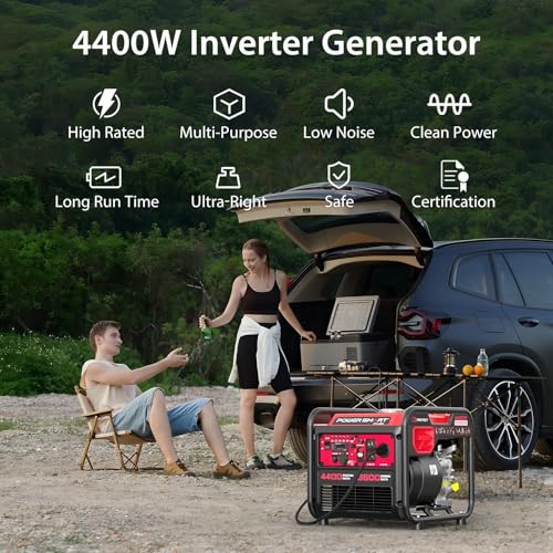 4400-Watt Portable Inverter Generator, PowerSmart Gas Powered, CO-Sensor, Lightweight & Quiet for Home Use and Emergency Backup, Camping, EPA Compliant 5 AI VOLT Generator Website 51lowDfBMnL. SL500 AI VOLT Generator Website