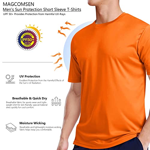 Mens T-Shirt Short Sleeve Running T Shirt Workout T Shirt Dry Fit Gym Shirts Fitness Shirts Uv Shirts Athletic Shirts For Men Orange #TOP1