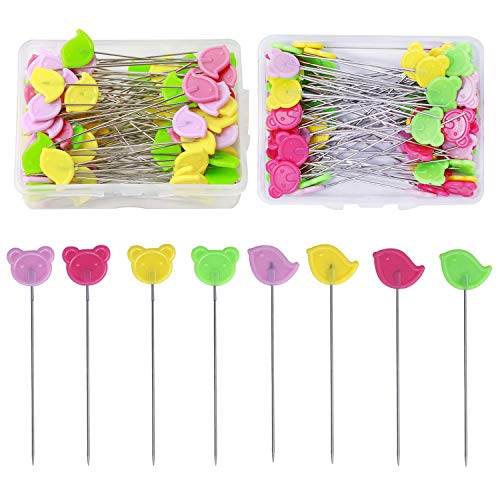 Alfileres rectos de cabeza plana, 200 unidades, multicolor, para costura, manualidades, decoración Cover