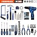 COMOWARE 16.8V Cordless Drill Tool Combo Kit, 153Pcs Professional Tool Set with Drill Lithium Battery, Heavy-Duty for Home Garden Office DIY Projects