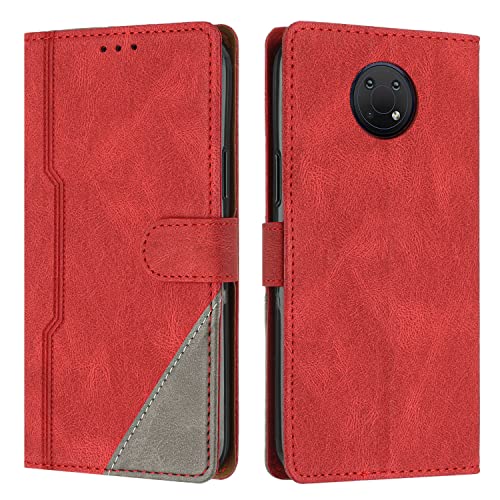 Radoo Kompatibel mit Nokia G300 Hülle, PU Leder Handyhülle [Stand Feature] [Kartenfachr] [Magnetic Closure Snap] Schutzhülle Klappbar Flip Hülle Cover für Nokia G300 (Rot)
