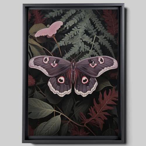 Amazon.com: Botanical Moth, Dark Cottagecore Wall Art, Moody Floral ...