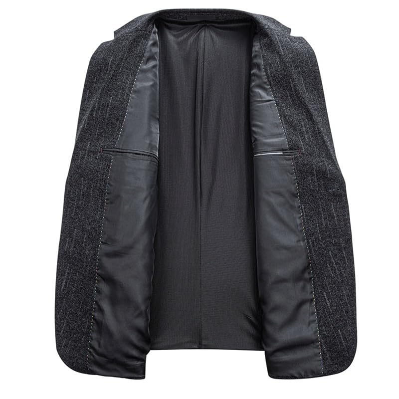 Mens Black Casual Suit Jacket Slim Fit Two Button Notched Lapel Business Daily Lightweight Jacket3