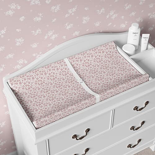 Image of Baby Changing Pad Cover 2-Pack for Girls (Antique Rose) - Premium Fitted Sheets Baby Diaper Changing Table Cover - Buttery Soft Cotton Blend