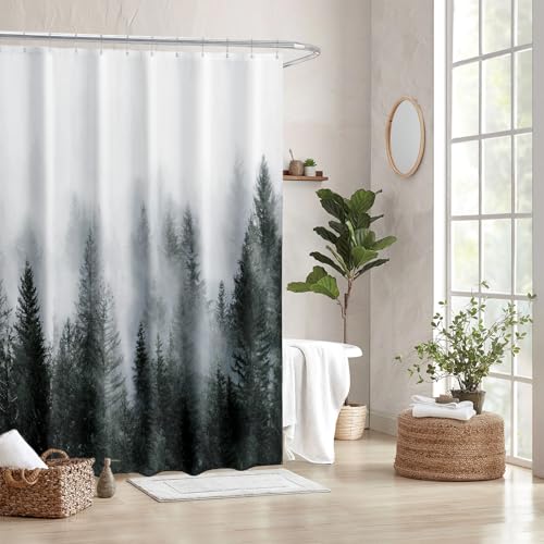 Ortigia YL-MW-1-2-CA Dark Green Misty Forest Shower Curtain thumb #7