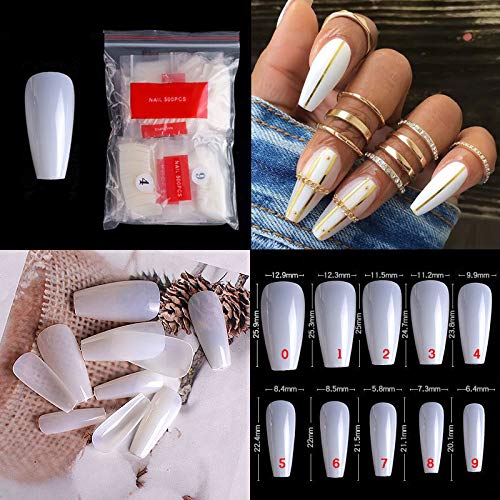 Major Dijit Short Fake Nails Acrylic Nails Coffin Shaped Ballerina Nails Tips (beige)