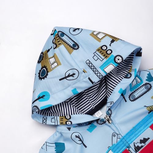 Image of Boys Toddler Zip Up Hoodie Kids Fall Winter Jacket Cute Sweatshirt With Hood 2-7 Years Old