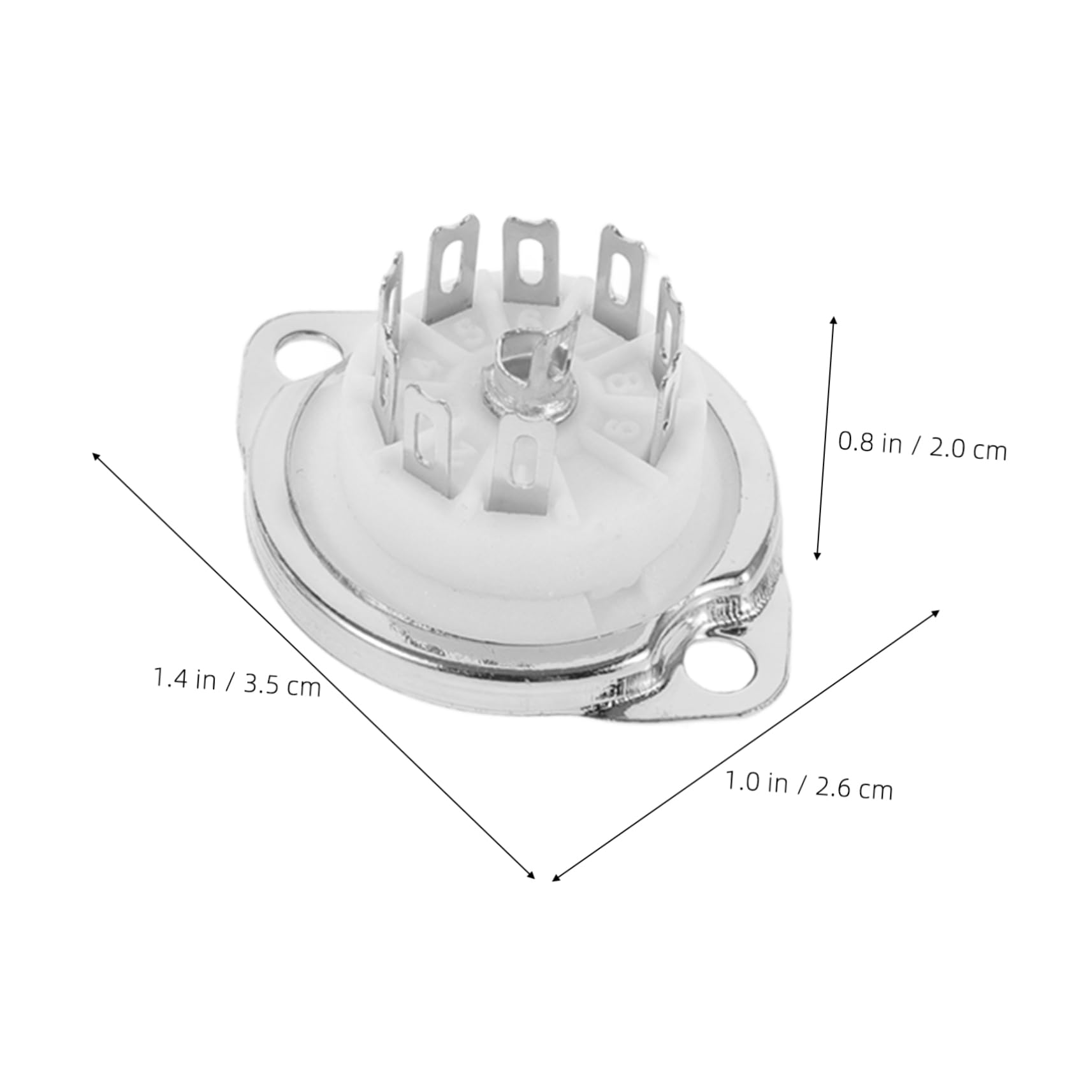 BESPORTBLE 4Pcs Ceramic Pin Tube Socket for Audio Amplifiers Durable Pcb Socket for DIY Projects High Temperature Resistance Easy Installation Compatible