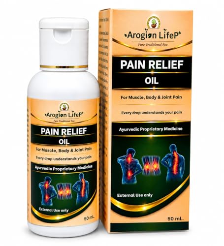 Image of Pain Relief Oil | Ayurvedic Herbal Formulation for Muscle and Joint Support | Natural Fast Absorbing Massage Oil for Back Neck and Knee Discomfort | 50ml | Pack of 1