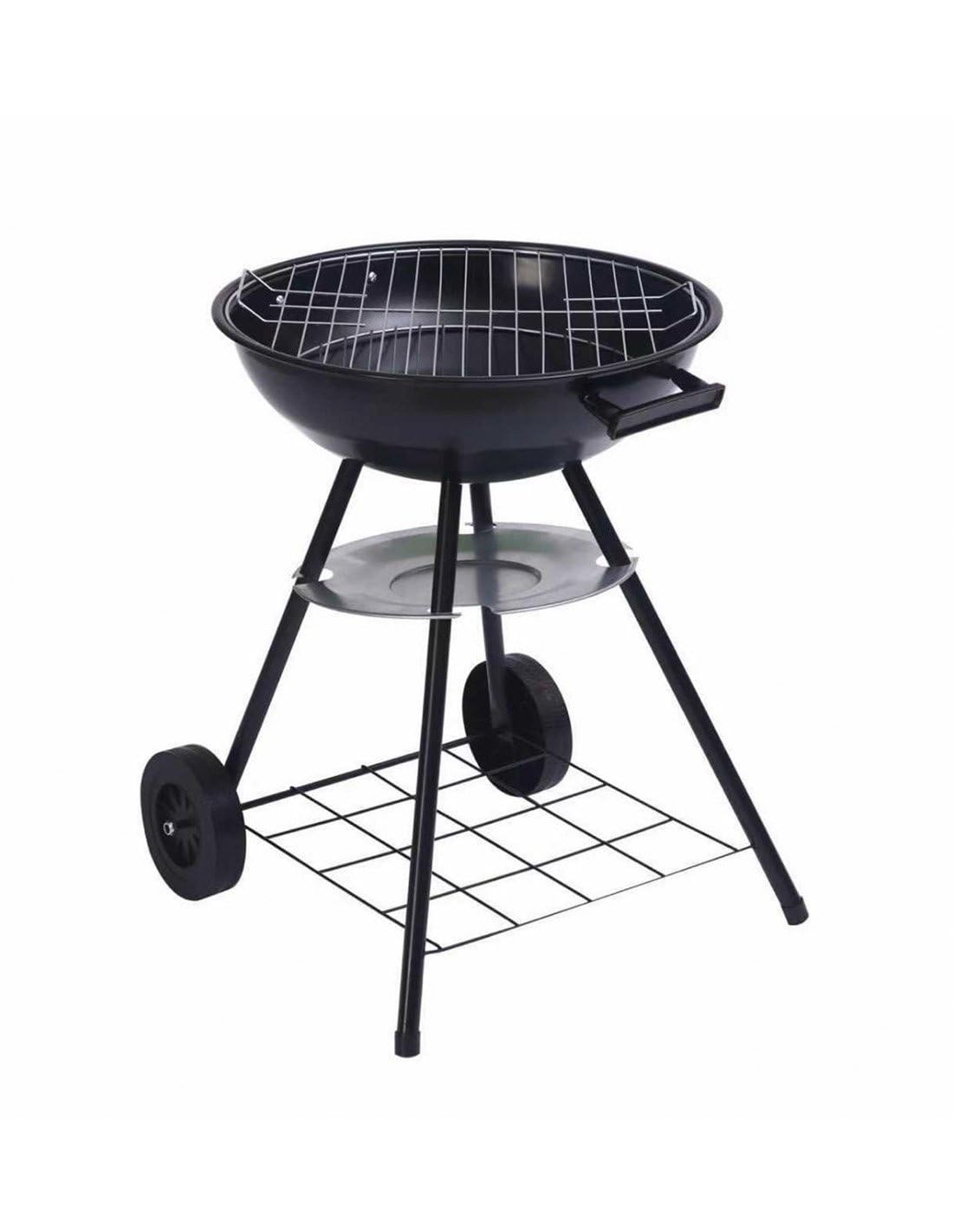JARDIN202 - Barbacoa de Carbón Portátil Dakota | Parrilla Redonda Estilo Kettle | Exteriores, Jardín y Camping | Parrilla de Ø 45 cm | Negro