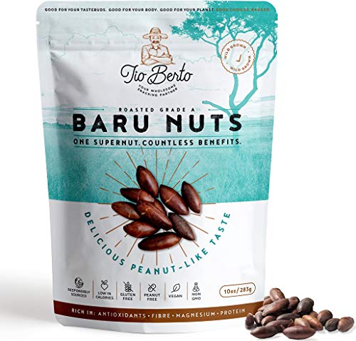 Baru Nuts Roasted, 10 oz Resealable Bag | Crunchy and Delicious | Suitable for Vegan, Gluten Free, Keto, Peanut Free Diets | High Protein Snacks | Premium Wild Supernuts | Healthy Snacks by Tio Berto