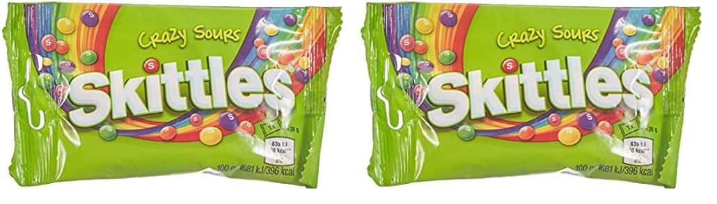 Skittles Sours Ekşi Meyve Aromalı Draje Şekerleme 38 gr 2li paket
