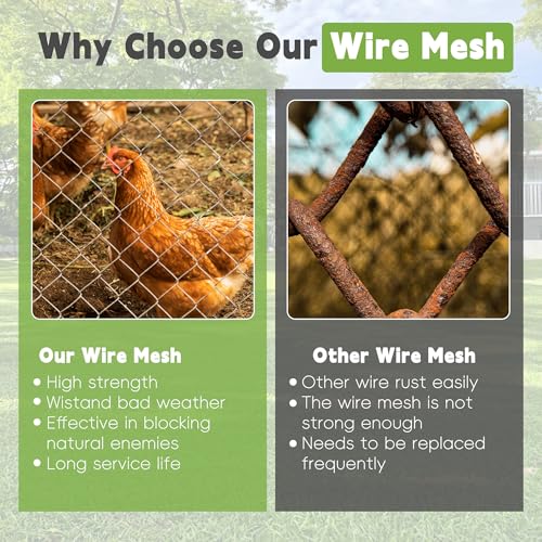 6FTx150FT Chicken Wire Netting Galvanized Wire Mesh Hexagonal for Poultry Garden Fencing Barrier