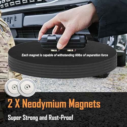 Image of Magnetic Key Holder Under Car,Weatherproof Magnetic Key Box Under Car,Hide a Key Magnetic Key Box,Hidden Key Holder Magnetic Key Hider Outdoor 【Splash Resistant】