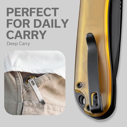 Image of CIVIVI Elementum II Pocket Knife, Utility Knife with 2.96 inch Nitro-V Blade Ultem Handle for Camping Fishing Hunting C18062P-8