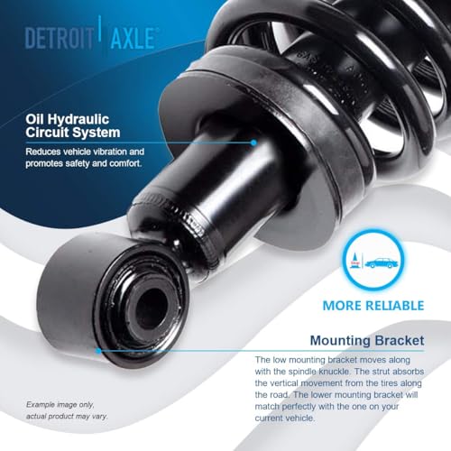 Image of Detroit Axle - Front Struts Kit for Ford 03-05 Crown Victoria Lincoln Town Car Mercury Grand Marquis 03-04 Marauder, 2 Struts Coil Spring 4 Outer Inner Tie Rods 4 Lower Upper Ball Joints Replacement