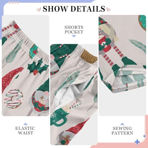 Boys' Pants Funny Christmas Gnomes Long Bottoms Jogger Pants Elastic Waist Trousers with Pockets S-XL4