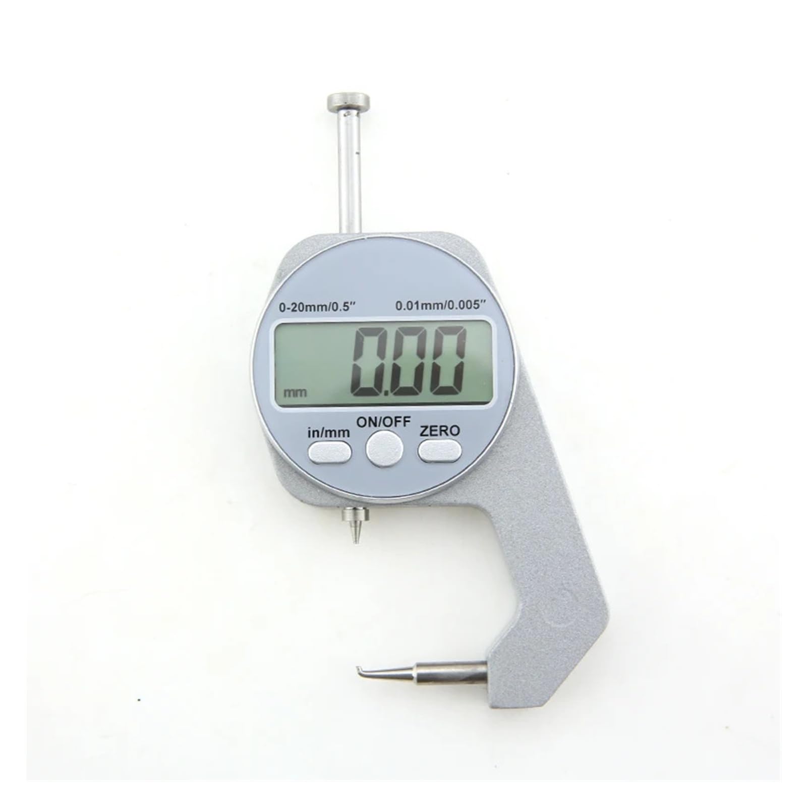 Medidor de espesor con pantalla digital, micrómetro electrónico LCD de aleación de zinc, herramientas métricas de medición de espesor de pared de 0-10/20 mm Alta Sensibilidad(0-20mm B Thickness)
