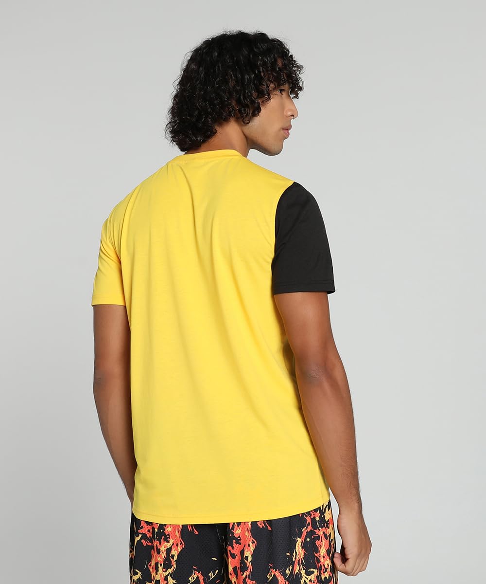 PUMA Men, State Champs Tee, Yellow Sizzle-Black, XL, (62480501) 2