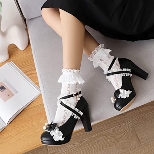 Mary Janes plateforme avec nœud et ruffles Lizoleor taille 38 - 5