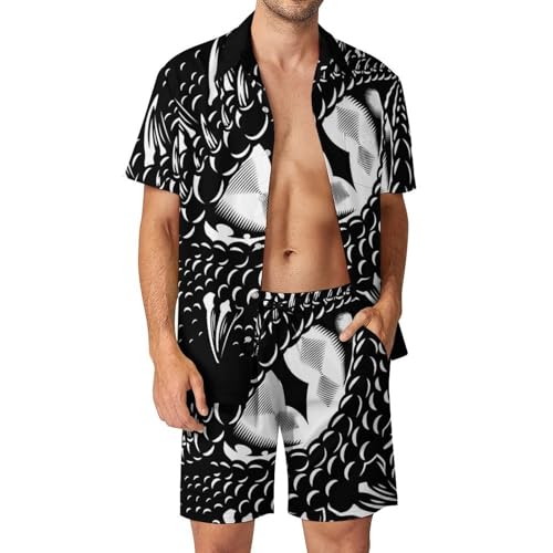 Chemise Hawaïenne Homme Ensemble Respirant 2 Pièces Short et Pantalon Confort
