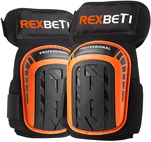REXBETI Knee Pads for Work, Construction Gel Knee Pads Tools, Heavy Duty Comfortable Anti-slip Foam Knee Pads for Cleaning Flooring and Garden, Strong Stretchable Straps, 1 Pair
