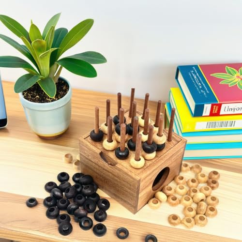 Juego de Estrategia 3D Cuatro en Línea de Madera miniatura 3