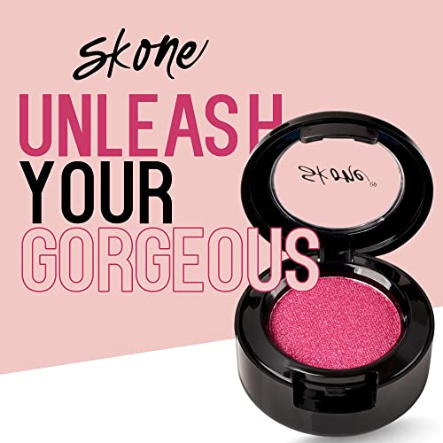 Skone Cosmetics Gems Eyeshadow, Highly Pigmented, Longwear Eye Makeup, Single Eyeshadow Shimmery Finish - Ultra-Blendable Eye Makeup - Slightly Shimmer Shades, Eyeshadow Pink Shimmer - Strawberries #TOP5
