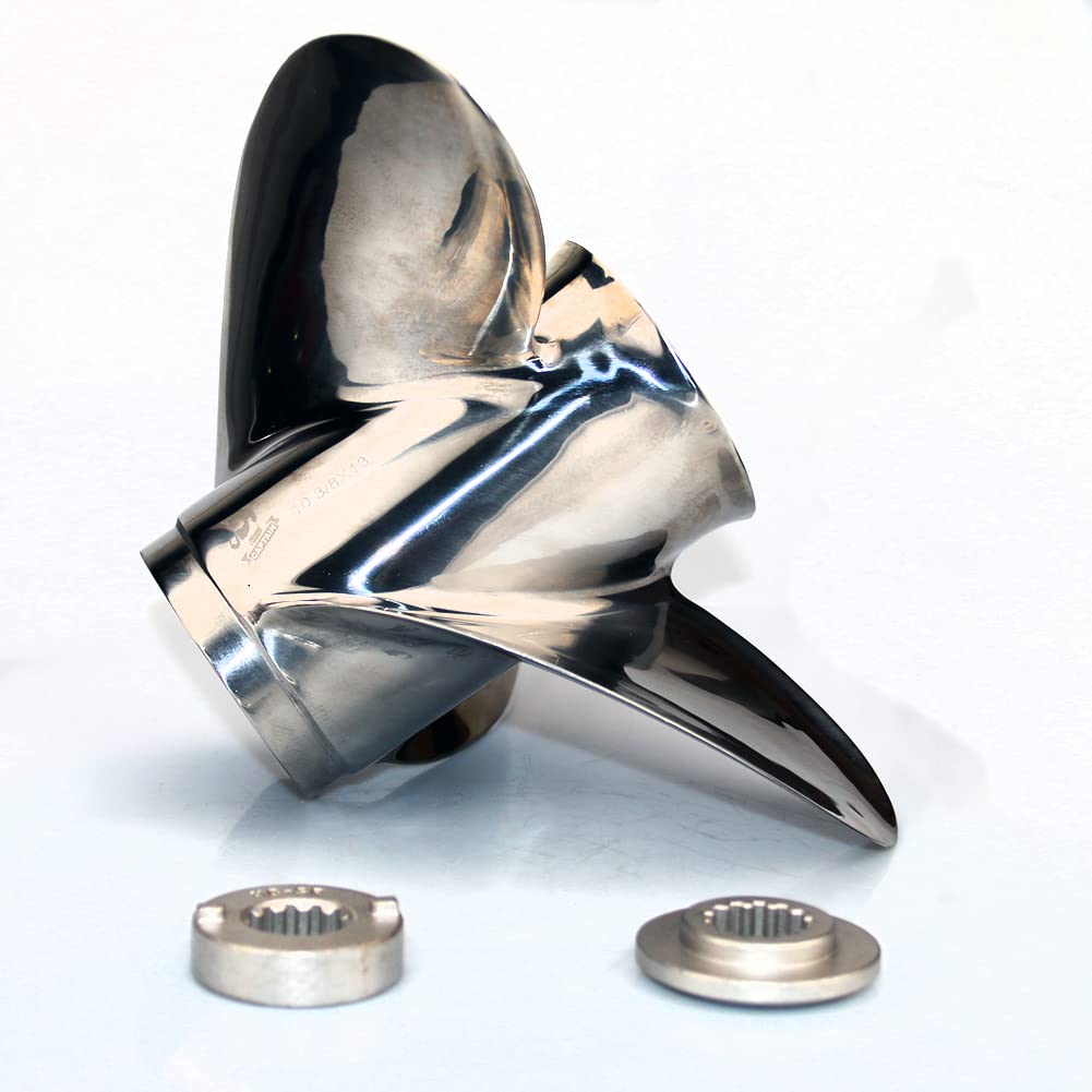 Boatman Elica fuoribordo 10 3/8x14 in acciaio inossidabile misura Mercury Motors 25-70HP, 13 Spline OEM 48-855860A46, RH