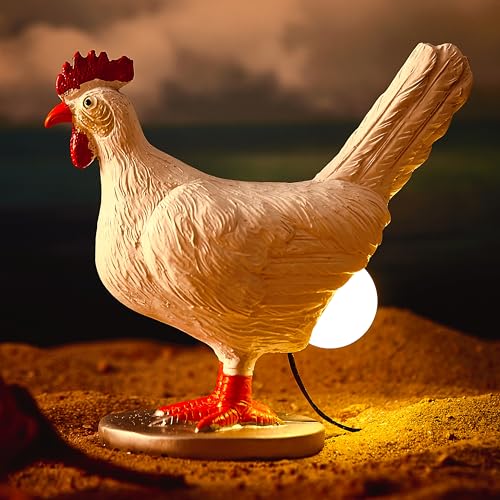 Upgraded 3D Resin Chicken Egg Night Light with USB Lifelike LED Egg Lamp with Color Gift Box Easter Birthday Gift for Friends