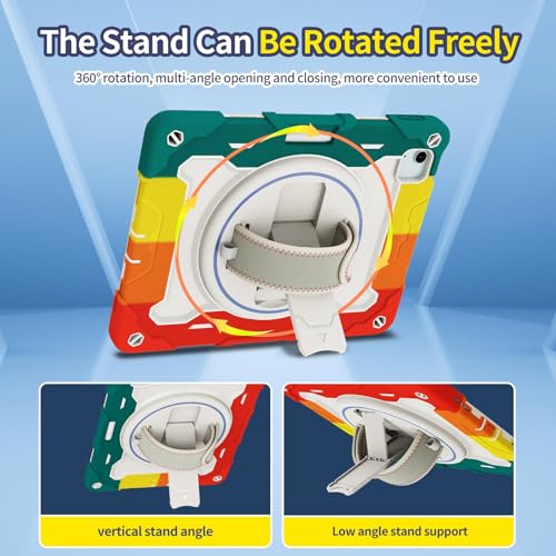 Funda infantil para iPad Air 11 2024 resistente a caídas con asa giratoria para escuela 5