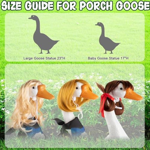 Pelucas para gansos de porche divertidas pelucas para mascotas 3 piezas 8