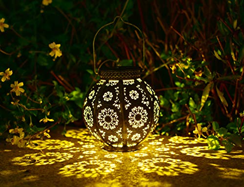 Moroccan Garden Solar Lanterns, {Set Of 2} Bohemian Landscape Solar Lights Outdoor Waterproof For Yard Pathway Patio Tree Table Decor (Bronze) #TOP1