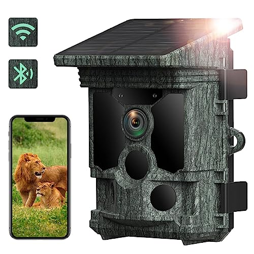 VOOPEAK Solar Camara De Caza 4G LTE, Cámara De Caza Alta Resolución 2.5K Con Batería Incorporada De 7800mAh Y Tarjeta SIM, Camara De Caza Visión Nocturna 940nm IR LED De Audio Doble
