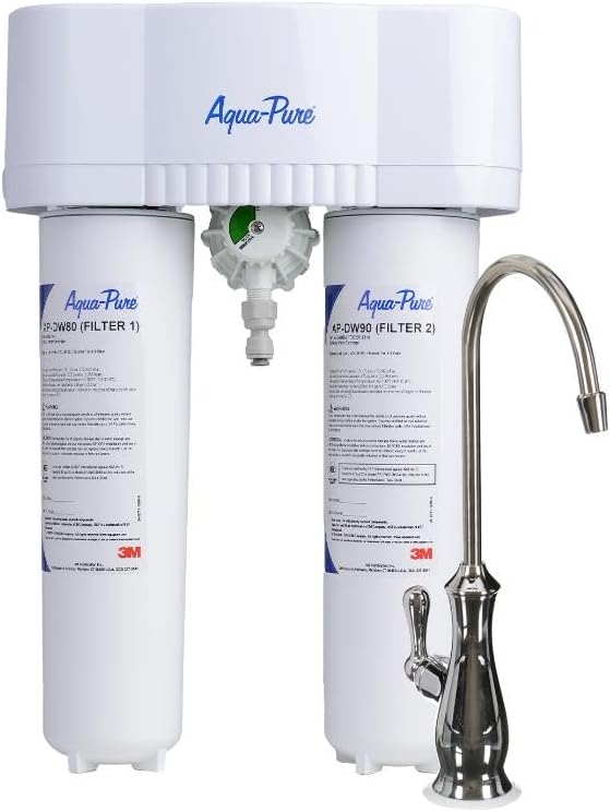3M Aqua-Pure Under Sink Water Filter System AP-DWS1000, Dedicated Faucet, Reduces Particulate, Chlorine Taste and Odor, Lead, Turbidity, Cysts, VOCs, MTBE
