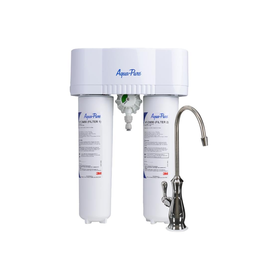 3M Aqua-Pure DWS1000 Under Sink Water Filter System, Removes Lead, Microplastics, Asbestos, Mercury, Particulates, Contaminants, VOC's