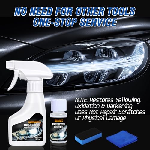 4-Piece TABOUNTS Headlight Restoration Kit w/ Cleaning Spray, Ceramic Coating, Sponge and Towel 8.99 + Free Sh + 50% Off Code EM3LY4CD - image 3