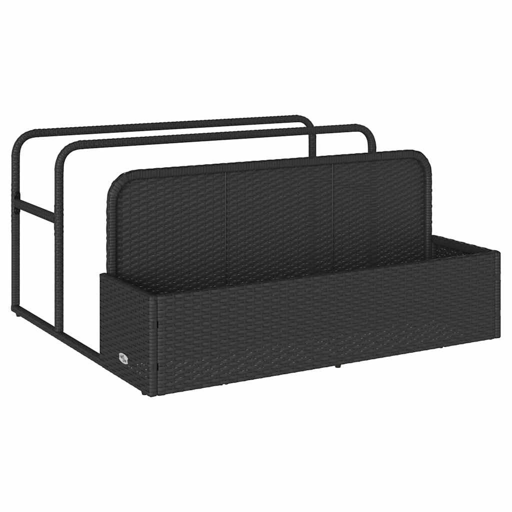 SKM Pool Aufbewahrungsbehälter Schwarz 110x100x57 cm Poly Rattan,Heim & Garten,Haushaltsbedarf,Aufbewahrung & Ordnungssysteme,Schwarz,9.8KG,4104088