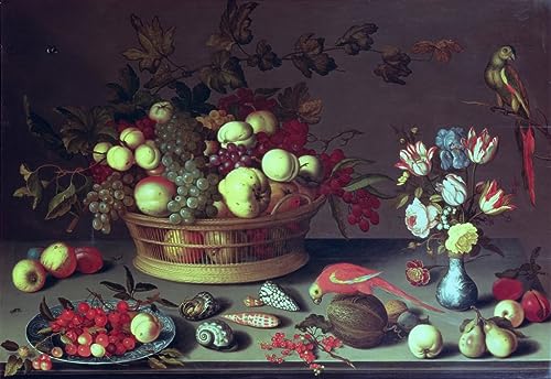 Tableau un panier de raisins Balthasar Van Der Ast 60x90cm reproduction d'art chic