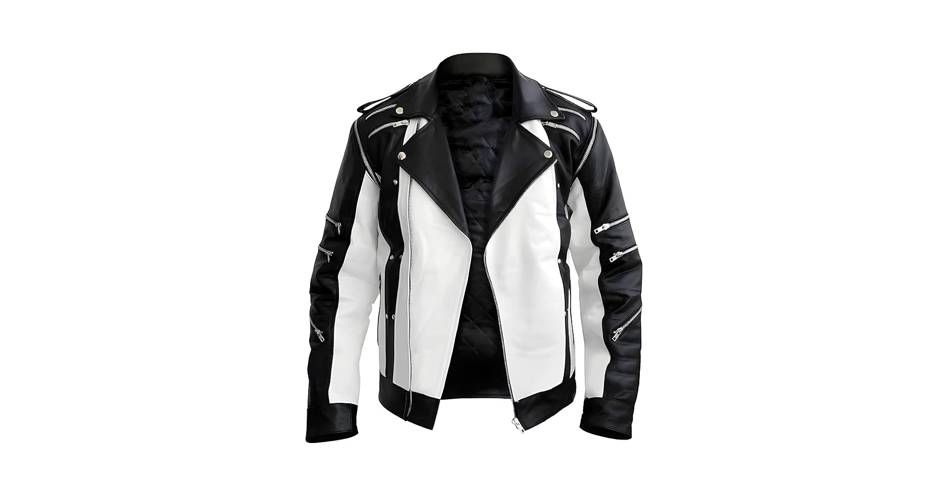 Generic Men's Handmade Men's Black And White Motor biker