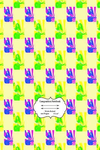 Wide Ruled School Subject Composition Notebook 120 Colorful Man Seamless Pattern: Blank Lined Pages