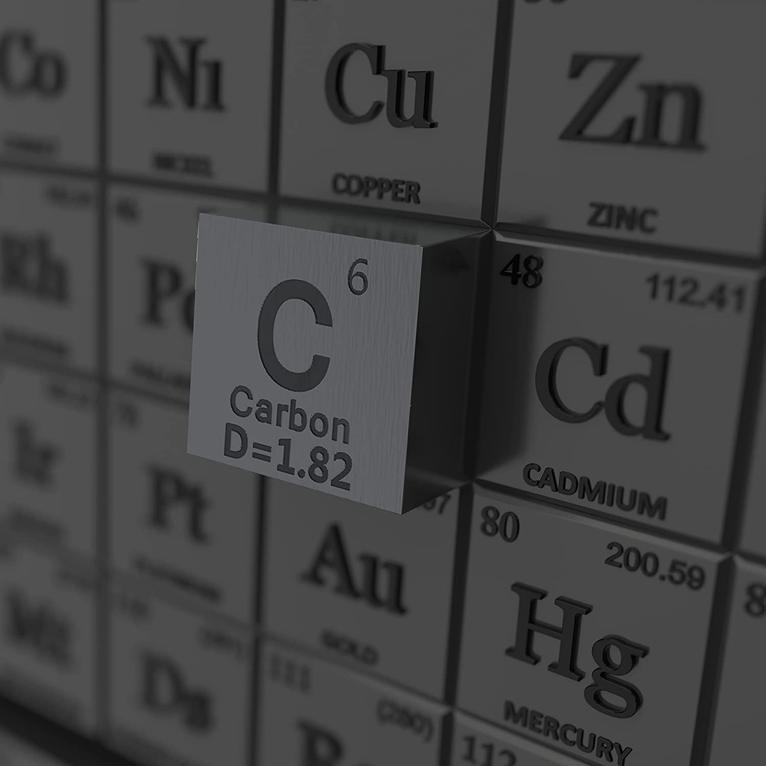 Numero Atomico Carbonio Cubo Di Densità Dell'elemento C Del Carbonio
