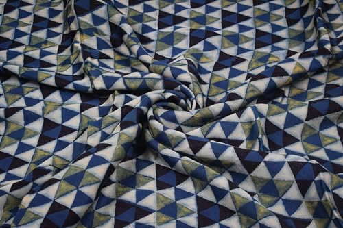 Image of Ethnics of Kutch Womens's Ajrakh Modal Silk Natural Dye Hand Block Print Unstitched Kurta Fabric