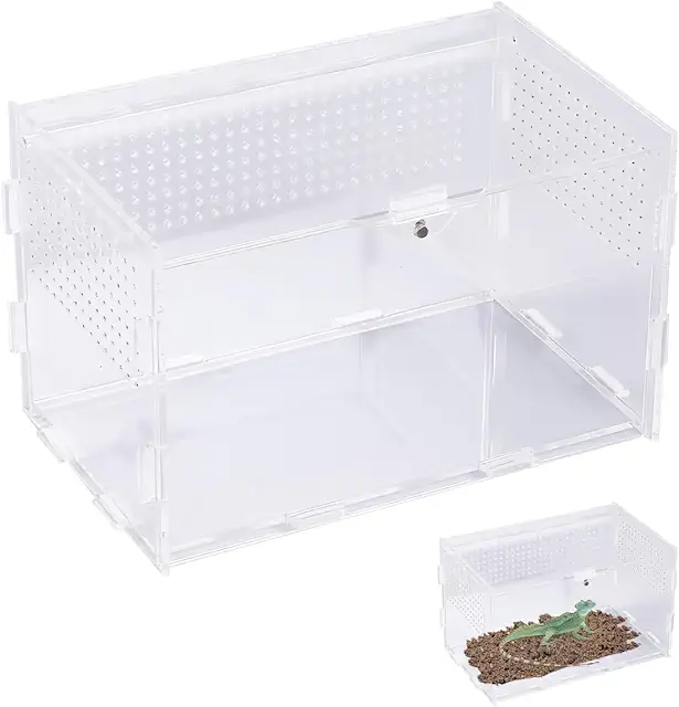 Transparentes Acryl Terrarium 20x12x12cm für Schnecken, Reptilien & Insekten